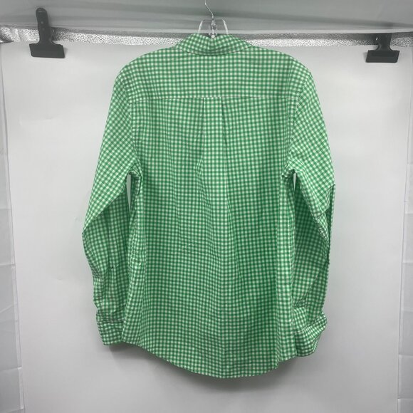 Ralph Lauren Men's Checkered Button Up Shirt Green/White Long Sleeve Size XL - Picture 7 of 8